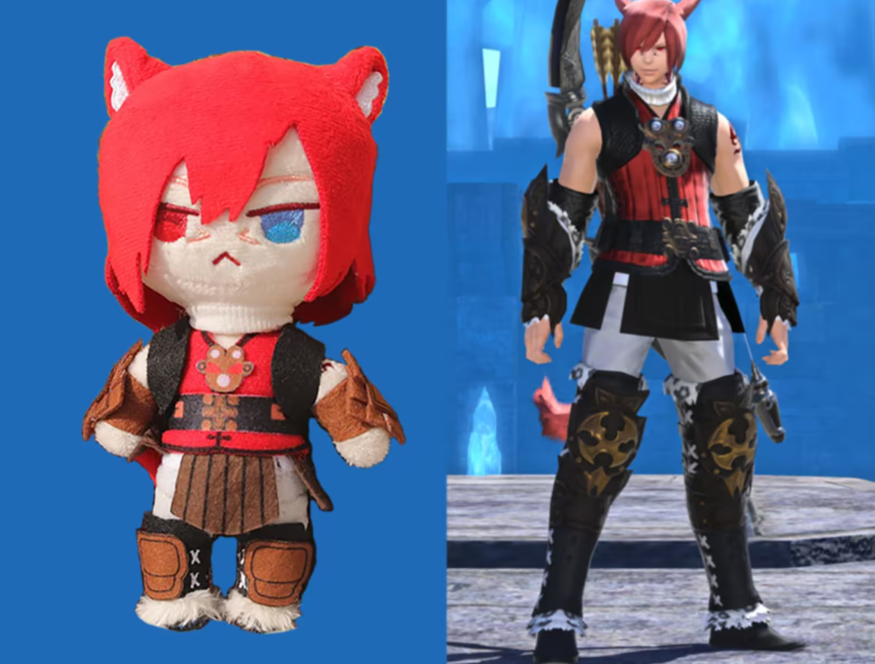 Final Fantasy XIV Plush, Crystal Exarch Plushie, G'raha plushies, FFXIV Crystal Exarch Ancient, FF14 Keychain, FFXIV G'raha Bag Charm - GI0040