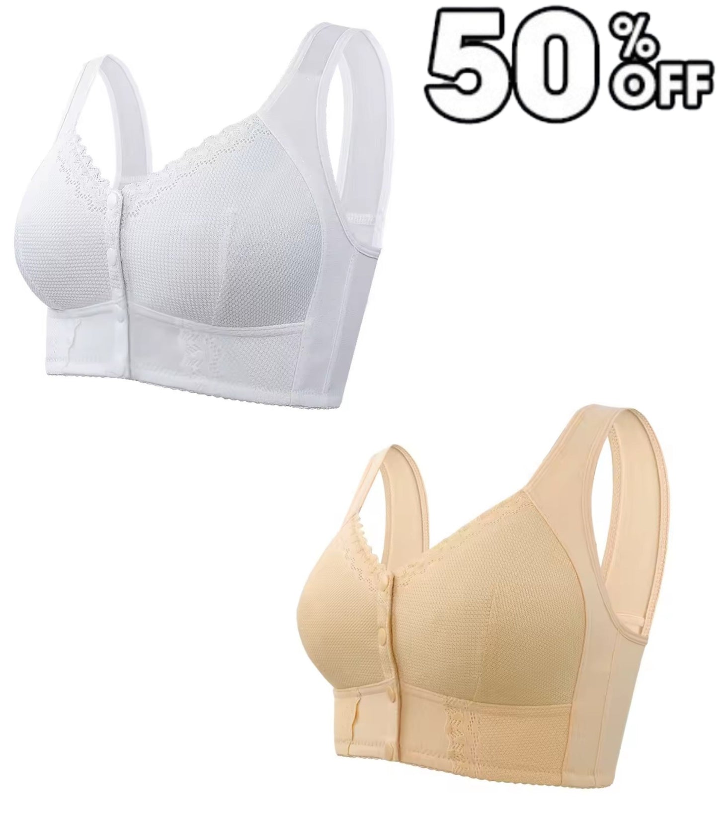 🎁 2025 Mother’s Day Special 🌸New Front Closure Breathable Bra for Seniors - BUY 3 GET 1 FREE 🎁