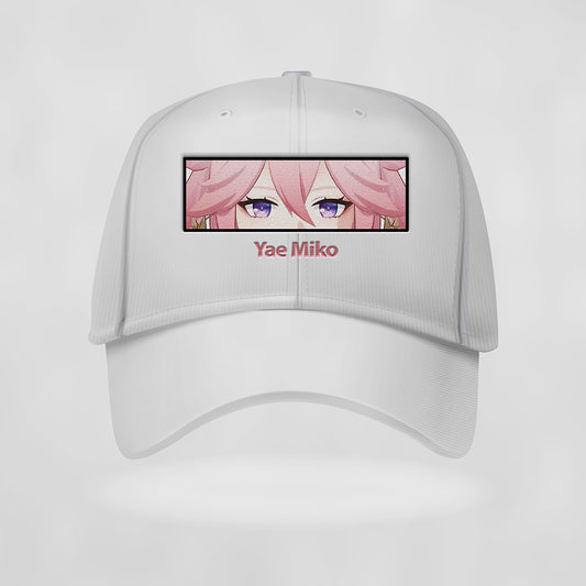 Yae Miko Genshin Impact Embroided Hat, Yae Miko Sakura Genshin Impact Embroidery Hat, Christmas Gift, Birthday Gifts - EH0003