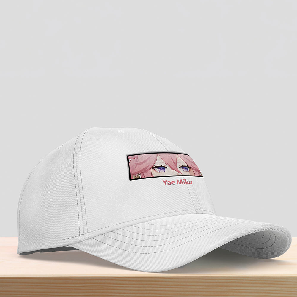 Yae Miko Genshin Impact Embroided Hat, Yae Miko Sakura Genshin Impact Embroidery Hat, Christmas Gift, Birthday Gifts - EH0003