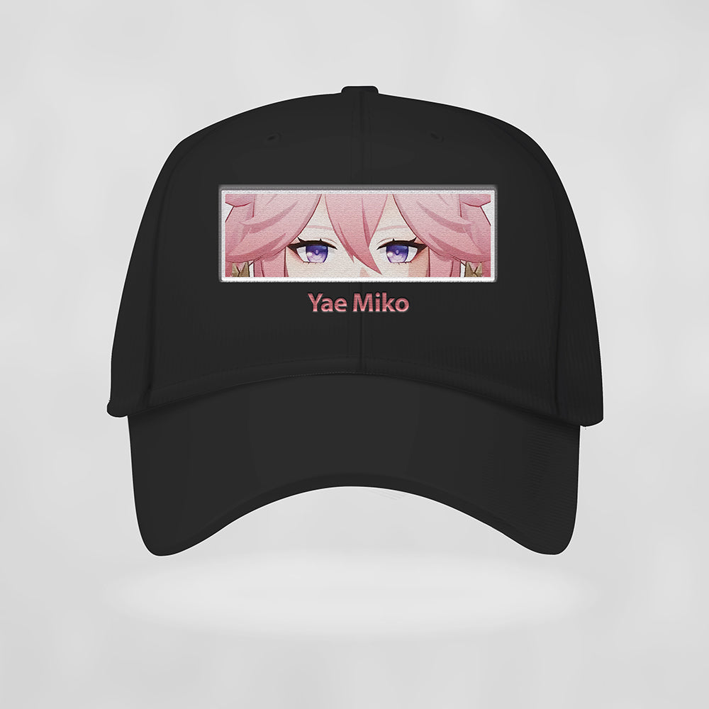 Yae Miko Genshin Impact Embroided Hat, Yae Miko Sakura Genshin Impact Embroidery Hat, Christmas Gift, Birthday Gifts - EH0003