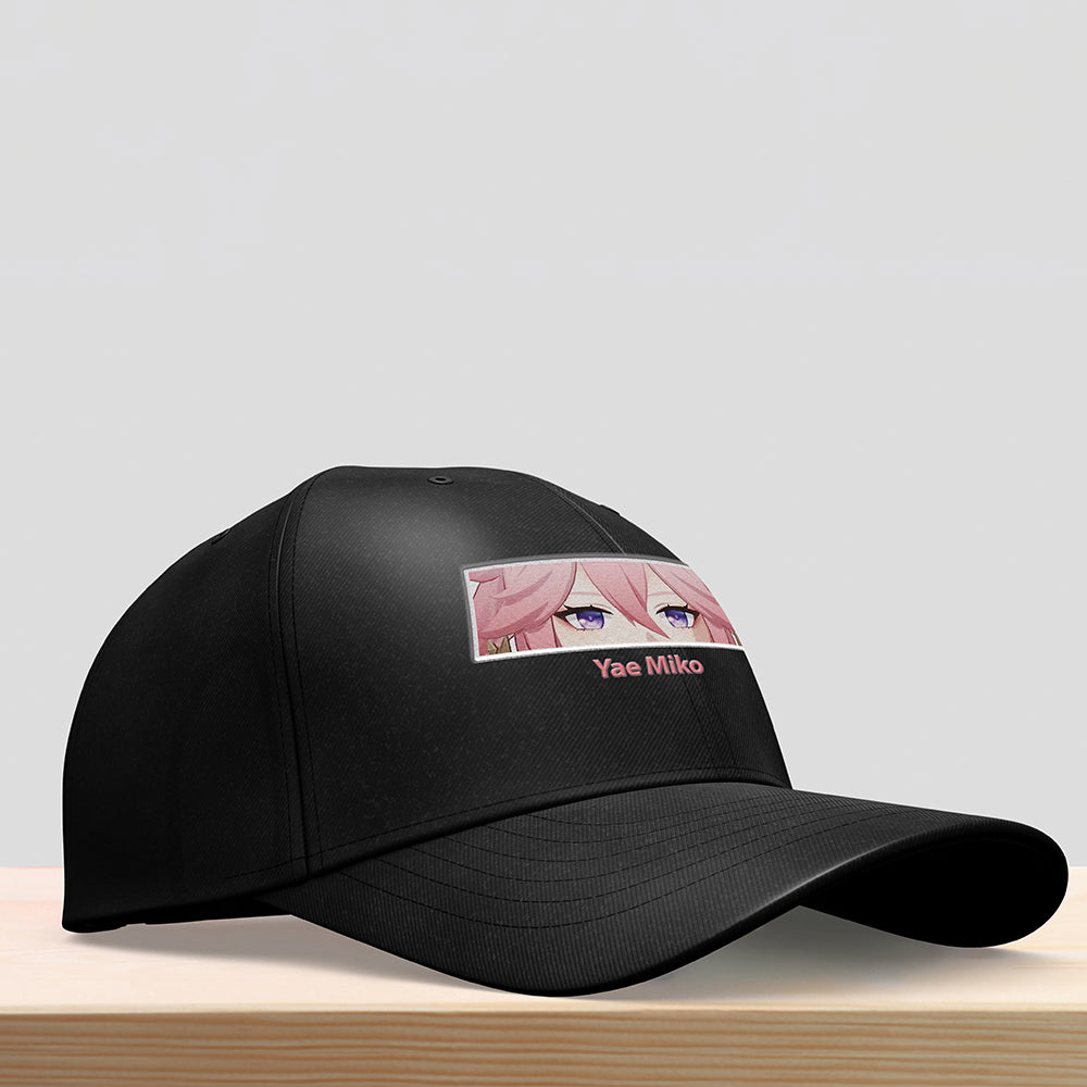 Yae Miko Genshin Impact Embroided Hat, Yae Miko Sakura Genshin Impact Embroidery Hat, Christmas Gift, Birthday Gifts - EH0003
