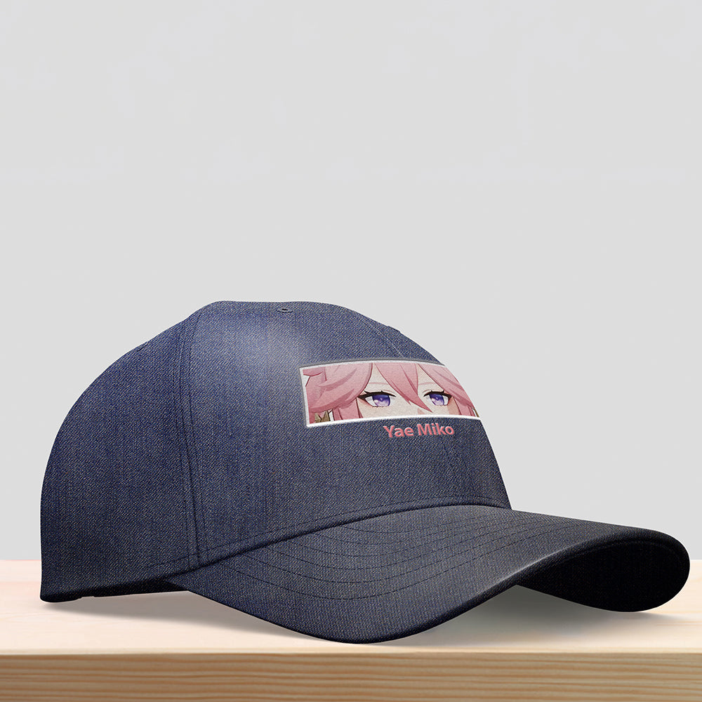 Yae Miko Genshin Impact Embroided Hat, Yae Miko Sakura Genshin Impact Embroidery Hat, Christmas Gift, Birthday Gifts - EH0003