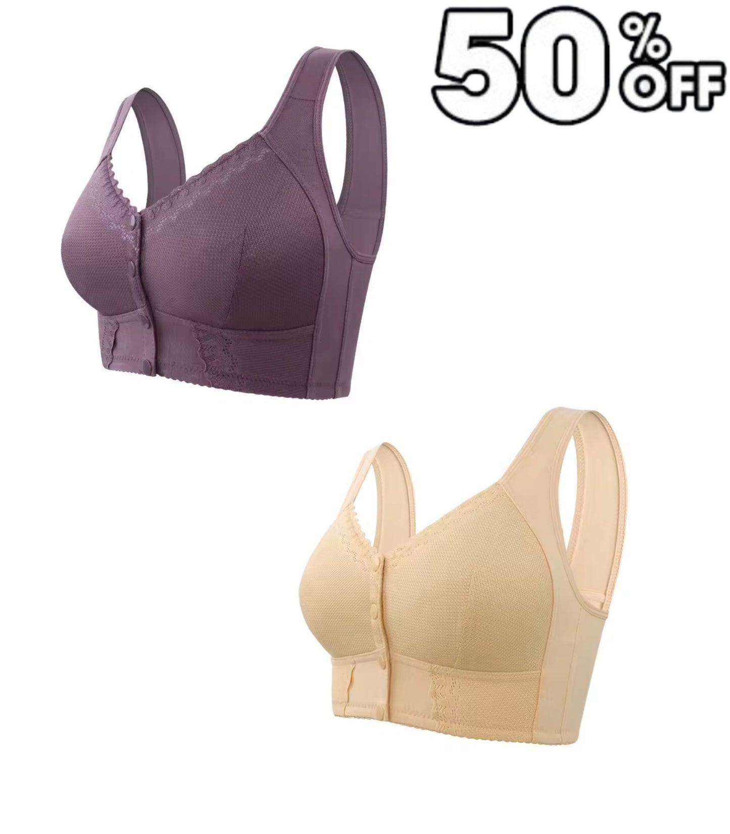 🎁 2025 Mother’s Day Special 🌸New Front Closure Breathable Bra for Seniors - BUY 3 GET 1 FREE 🎁