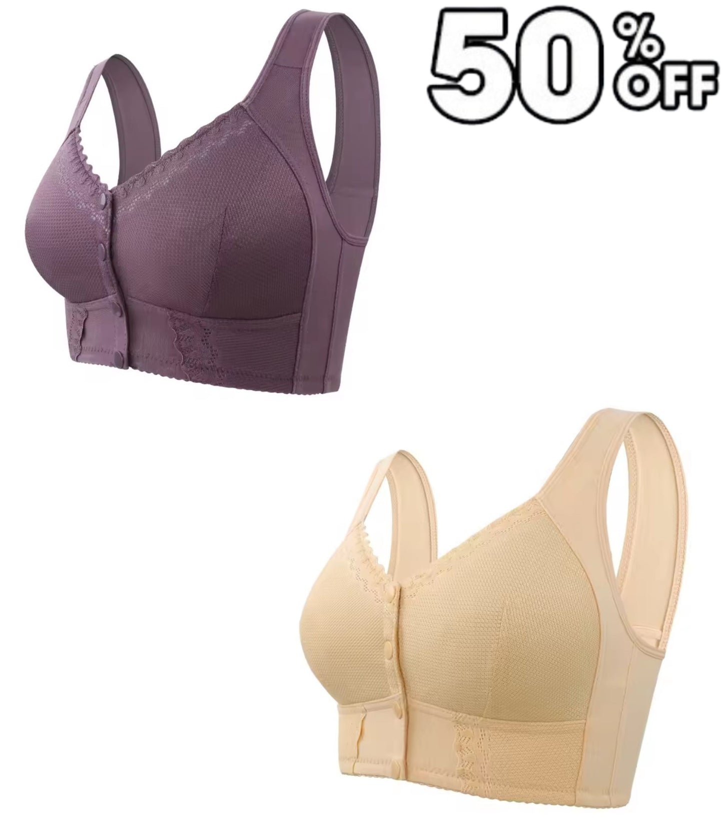 🎁 2025 Mother’s Day Special 🌸New Front Closure Breathable Bra for Seniors - BUY 3 GET 1 FREE 🎁